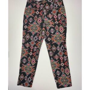 Zara Pants Womens Medium Slim Geometric Print Colorful Aztec Boho Hippie Western